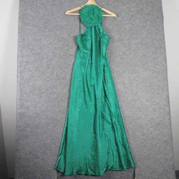 J.Crew Slip Maxi Dress Luster Crepe Elegant Collection 4 Festive Satin Green 280 - Picture 1 of 14